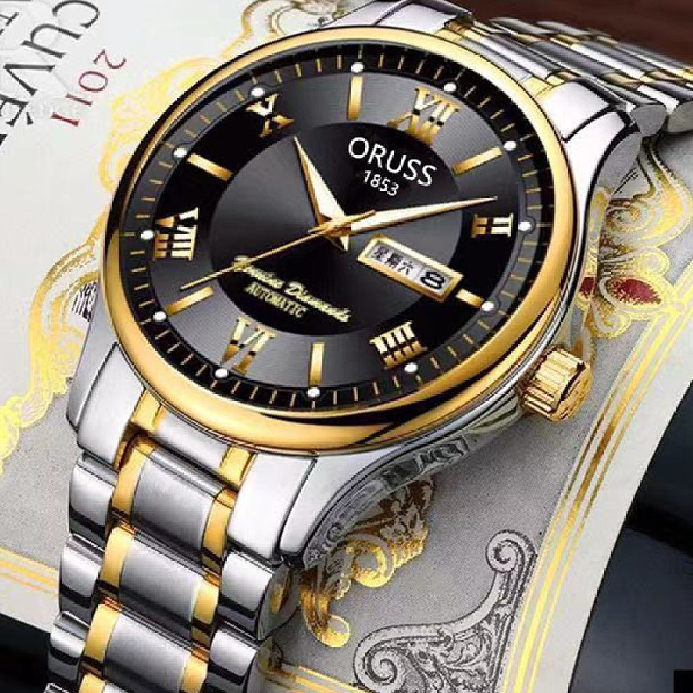 Orologio uomo automatico con calendario impermeabile