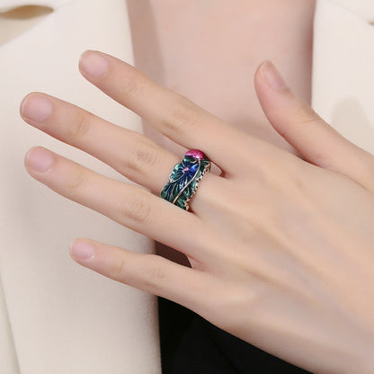 Anello loto smaltato