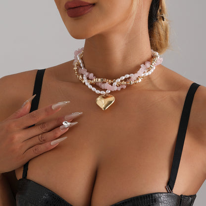 Collana perle barocche multistrato naturale