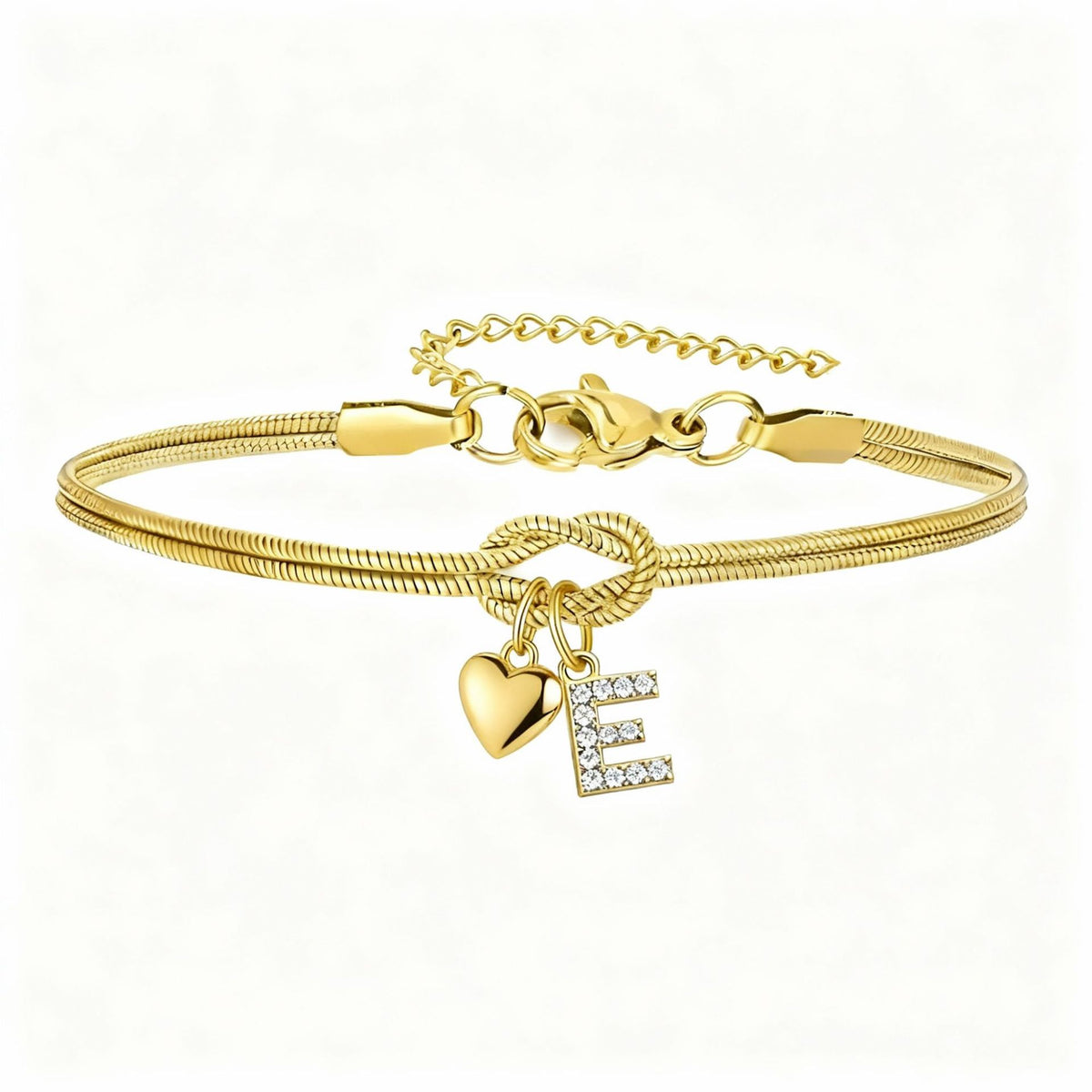 Bracciale Pendente Cuore con Lettere