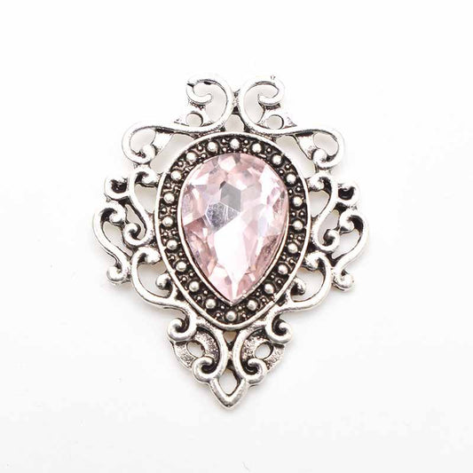 Spilla fiore goccia argento
