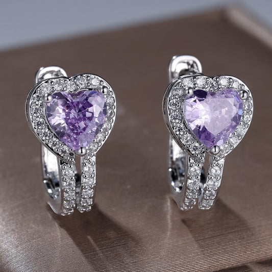 Clip Cuore Diamanti Blu