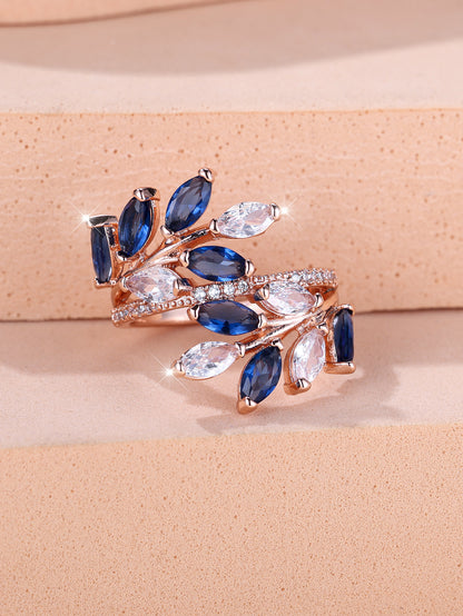 Anello Zircone Foglia