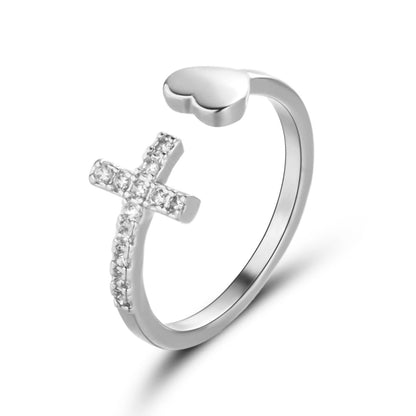 Anello croce diamante