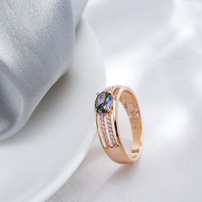 Anello petali bicolore