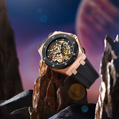 Orologio automatico da uomo con cinturino silicone