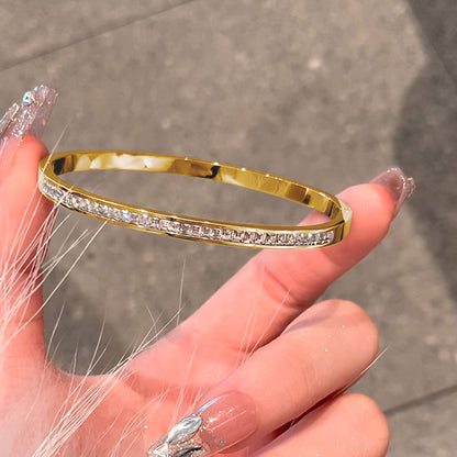 Bracciale acciaio strass
