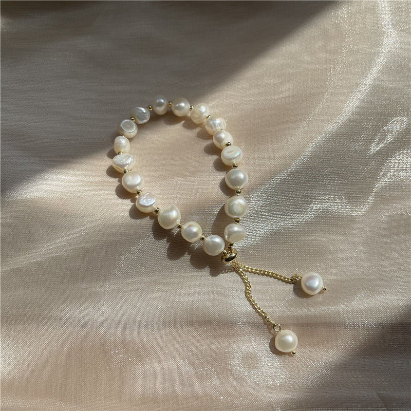 Bracciale donna perle barocche allungabile