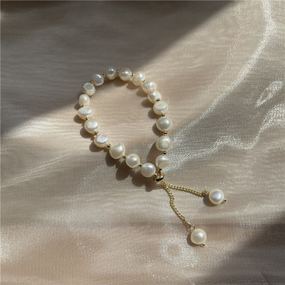 Bracciale donna perle barocche allungabile