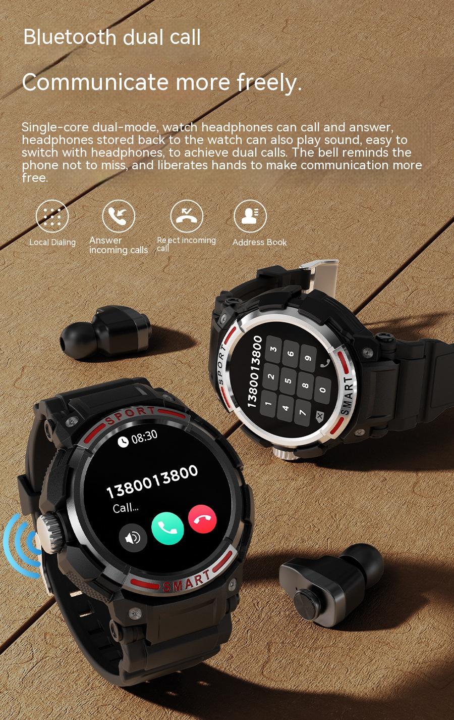 Smartwatch con auricolari doppia chiamata