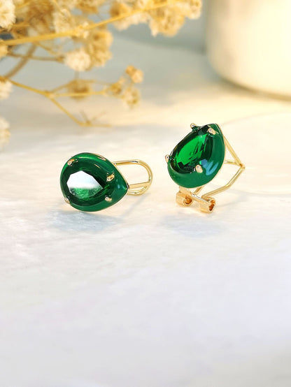 Clip orecchio goccia con zirconi