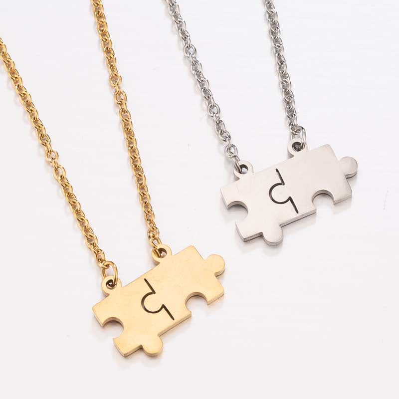 Collana puzzle acciaio