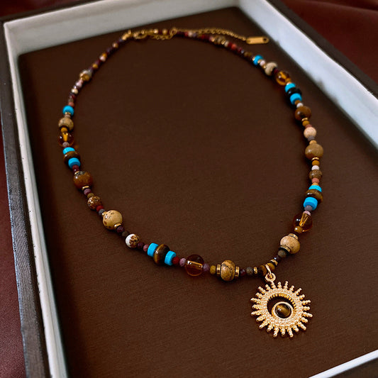 Collana sole in inox