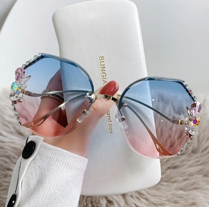 Occhiali da sole con strass resistenti UV
