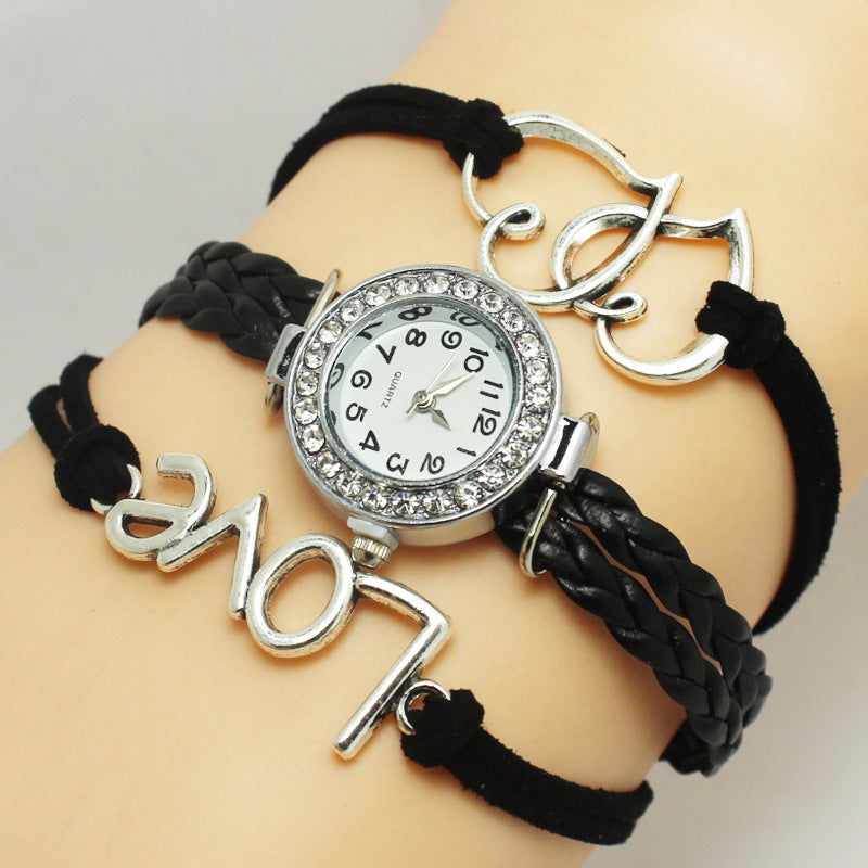Bracciale cuore doppio intrecciato