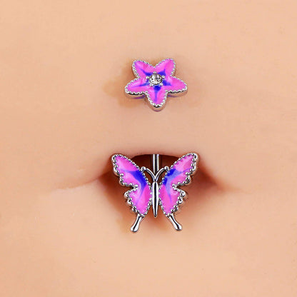 Piercing ombelico farfalla gocciolante
