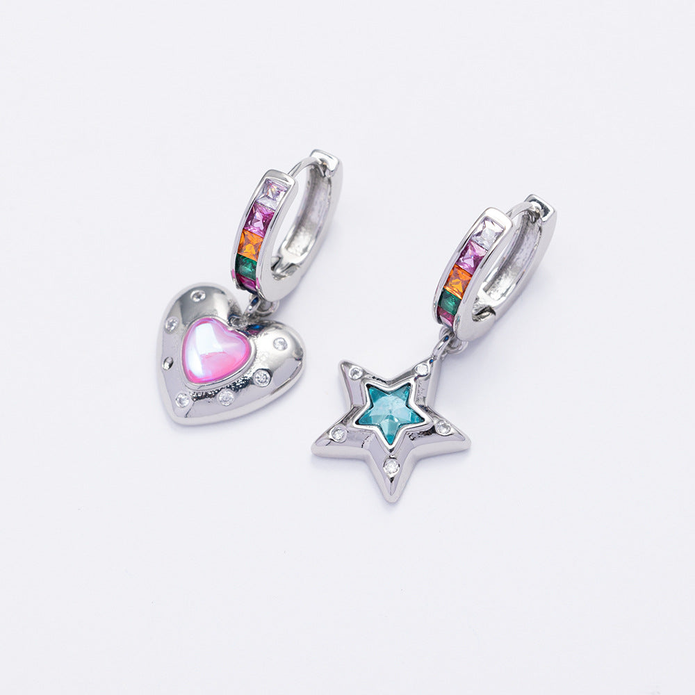 Collana asimmetrica opale cuore