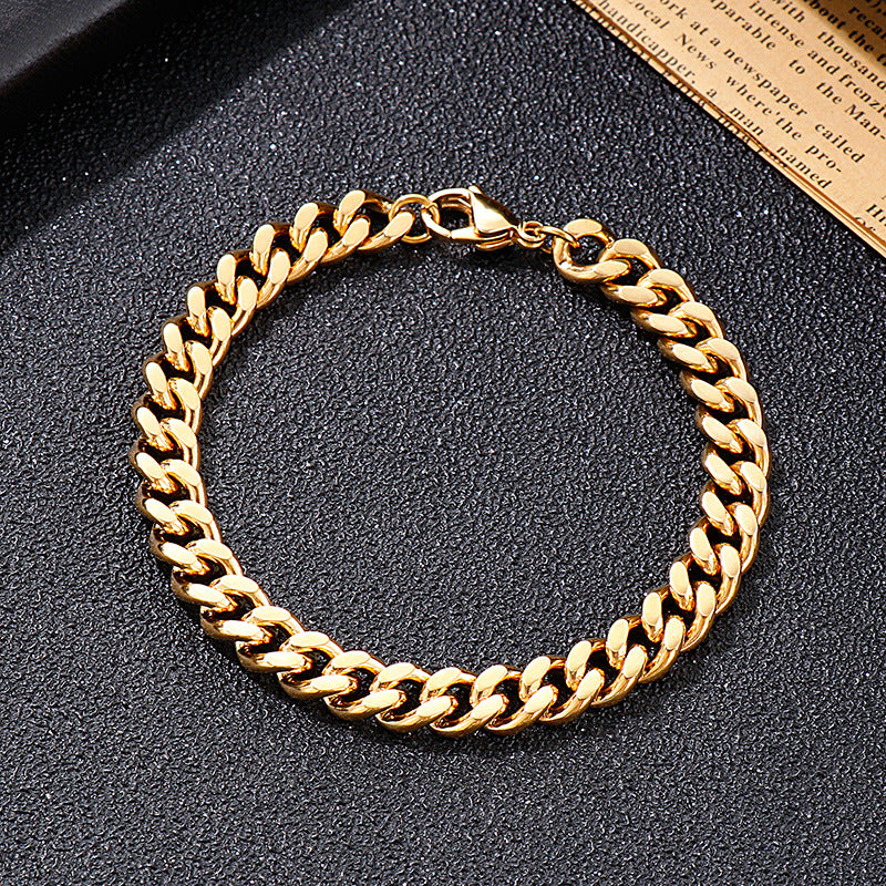 Bracciale catena cubana titanato