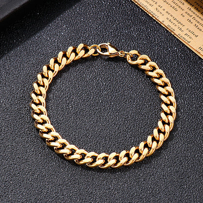 Bracciale catena cubana titanato