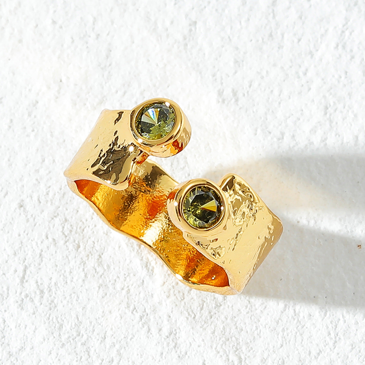 Anello Oro Smeraldo Zirconi