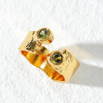 Anello Oro Smeraldo Zirconi