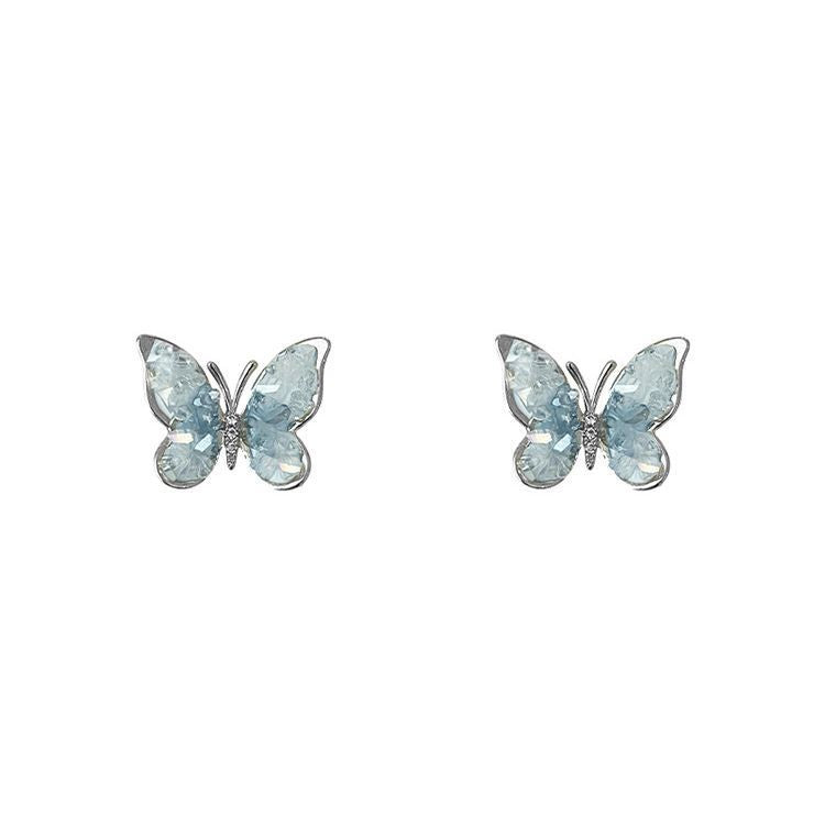 Orecchini farfalla cristallo blu