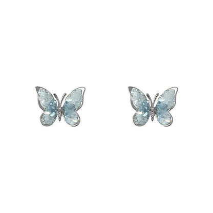 Orecchini farfalla cristallo blu