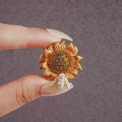 Spilla girasole ape zircone