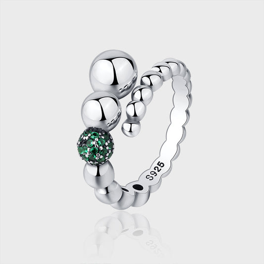 Anello argento 925 geometrico perlato