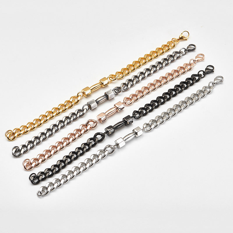 Bracciale titanio e acciaio da uomo manubrio