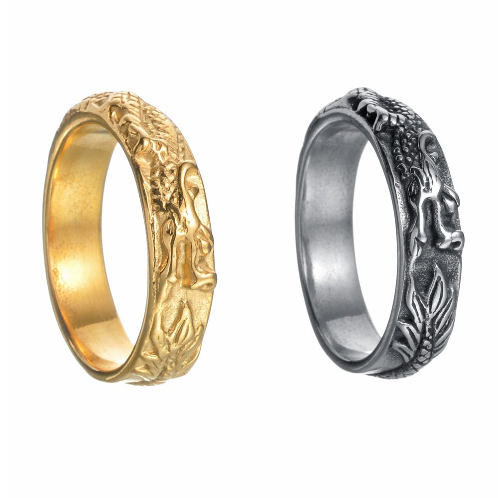 Anello drago titanio