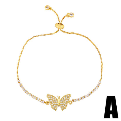 Bracciale farfalla zircone regolabile