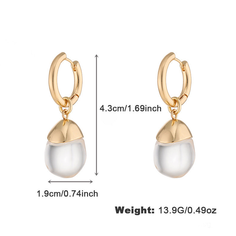 Orecchini resina trasparente con strass