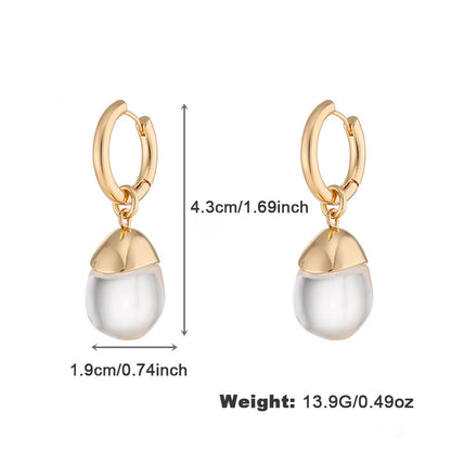 Orecchini resina trasparente con strass