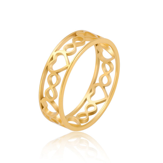 Anello cuore vuoto titanio