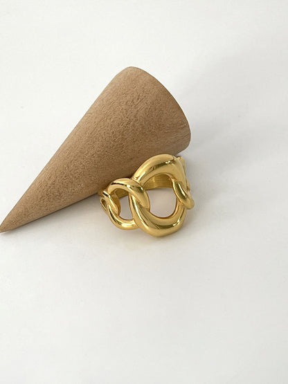 Anello catena spessa dorata