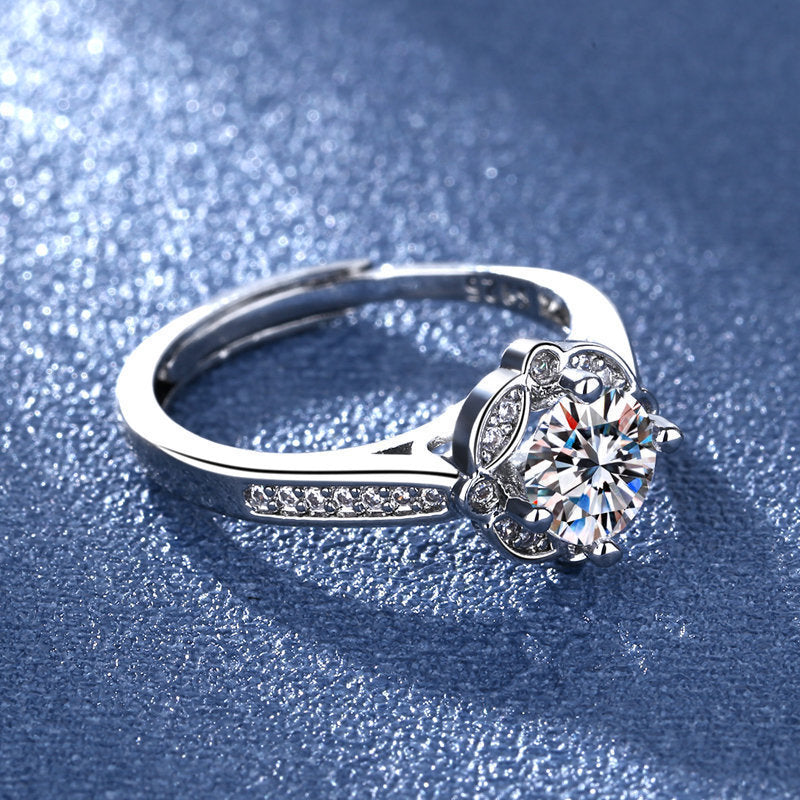 Anello aperto moisanite