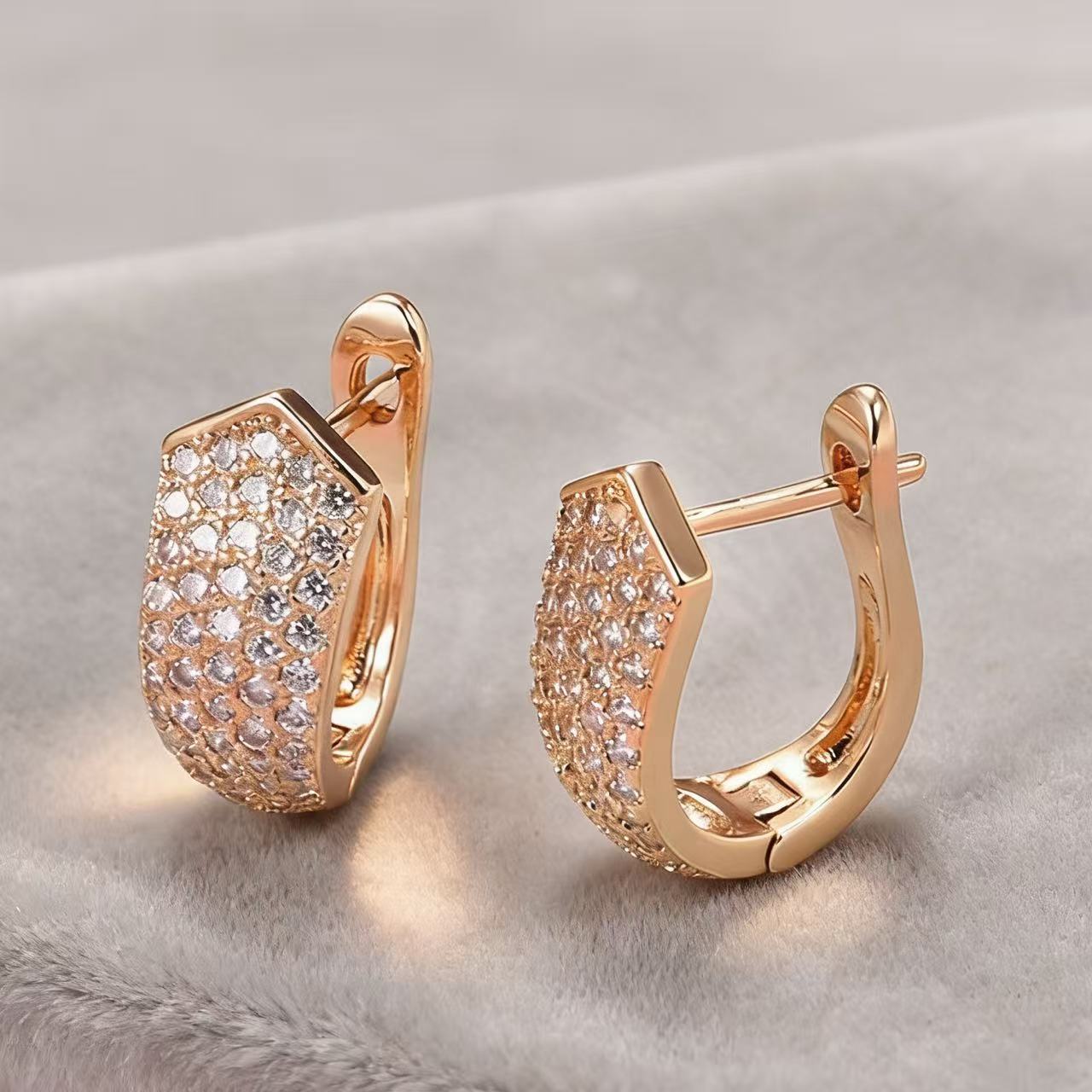 Orecchini zirconi oro champagne
