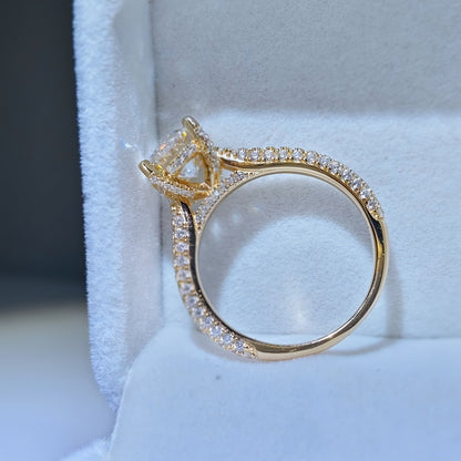 Anello moissanite placcato rame
