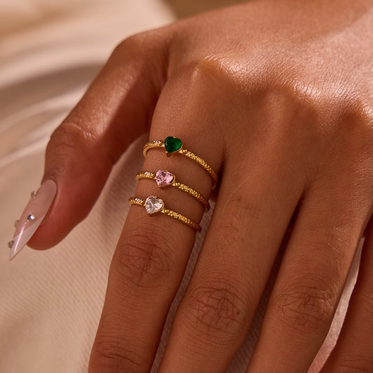 Anello Zircone Regolabile cuore