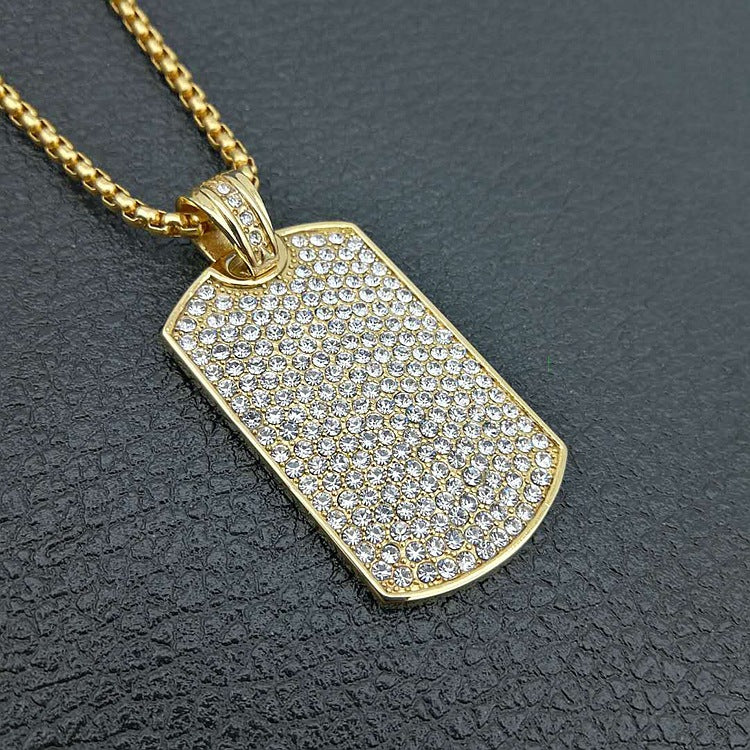 Ciondolo placcato oro strass