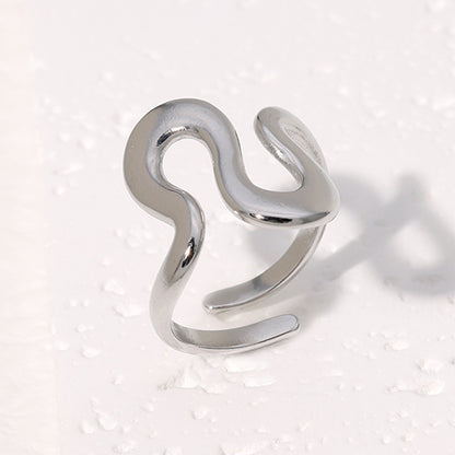 Anello titanio geometrico regolabile
