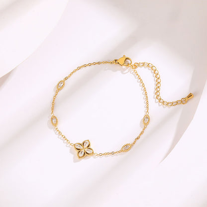 Bracciale fiore con zirconi