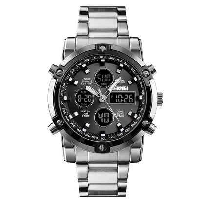 Orologio doppio display acciaio