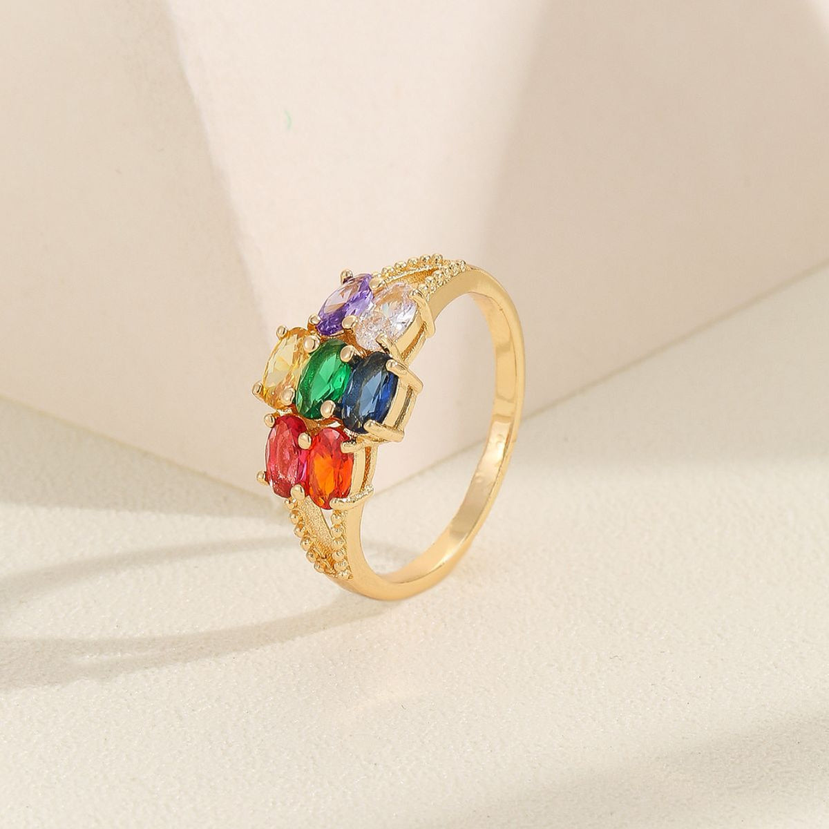 Anello zirconi colorati da donna