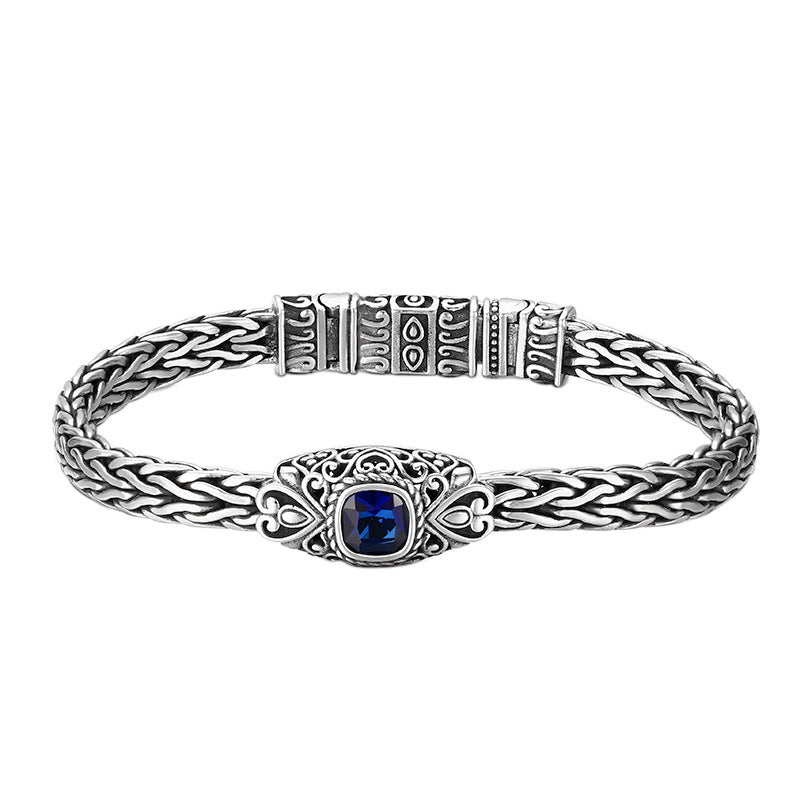 Braccialetto Argento Zircone Blu