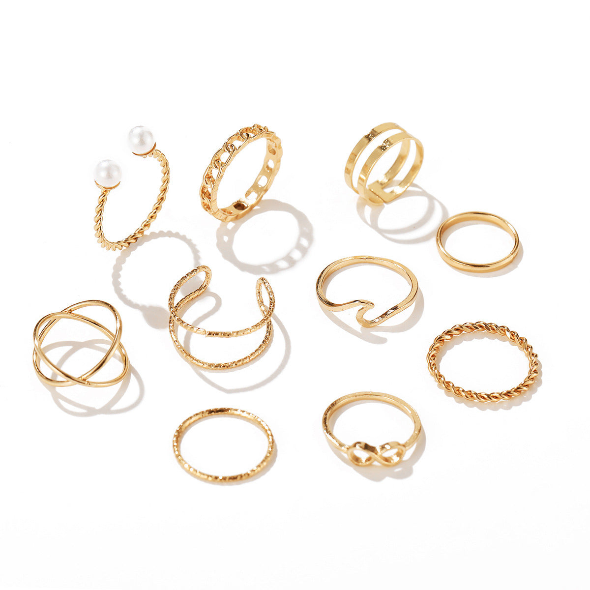 Set 10 anelli perle