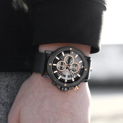 Orologio quarzo pelle impermeabile