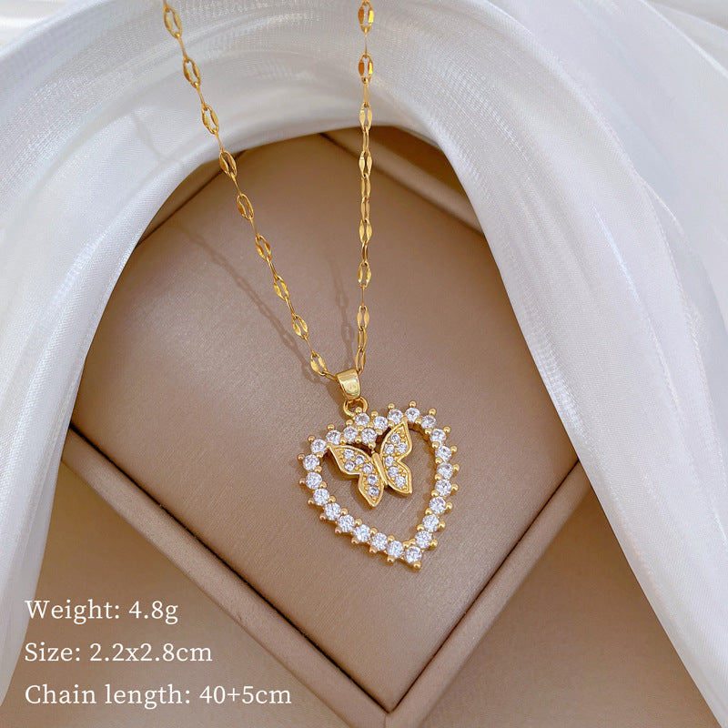 Collana farfalla luna zircone