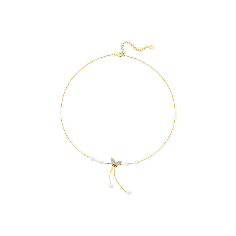 Collana farfalla e perle da donna